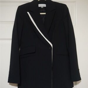 Calvin Klein Women's Black Blazer with White Accent